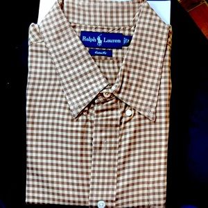 Ralph Lauren custom fit brown and cream shirt